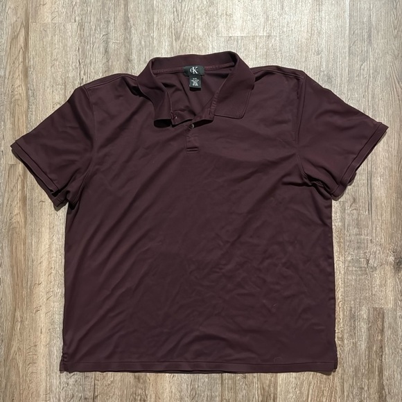 CALVIN KLEIN MAROON POLO (XXL) - Picture 1 of 5
